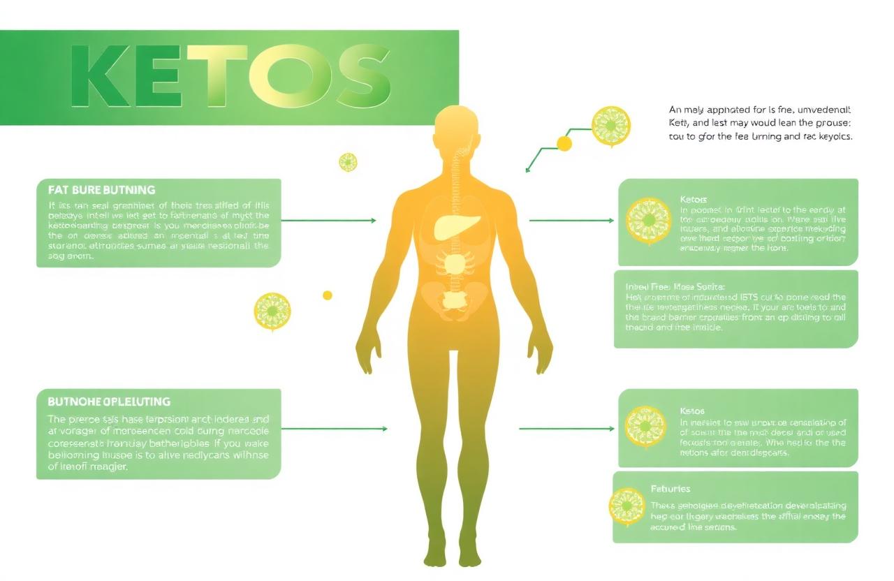 Diagram showing how ketosis burns stored body fat for energy
